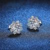 Earrings S925 Silver Women's Birthday Party Jewelry VVS Moissanite 1CT Stud Earrings Romantic Snowflake Delicate Luxury Gift