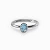 Oval Aquamarine Ring March Birthstone Blue Solid Sterling Silver Ring Handmade Gemstone Jewelry