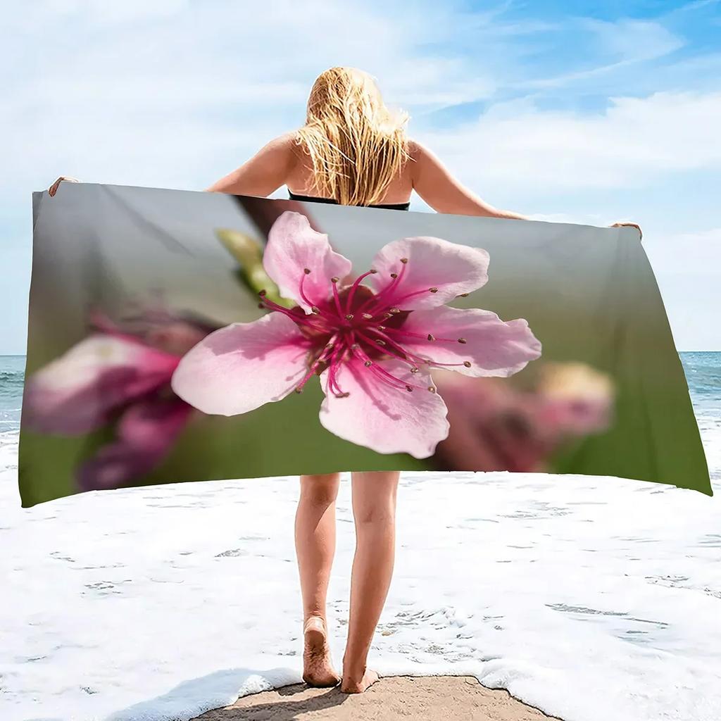 Peach Blossoms Quick Dry Sand Free Beach Towels Absorbent Bath Towels Extra Large Pool Towels for Swimming Bathroom Spa Pool