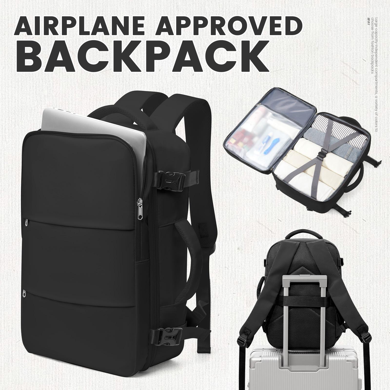 

Рюкзак дорожный большой вместимости под сиденье Ryanair 40x20x25, ручная кладь, рюкзак для работы, бизнеса, ноутбука, повседневные дорожные сумки чёрный