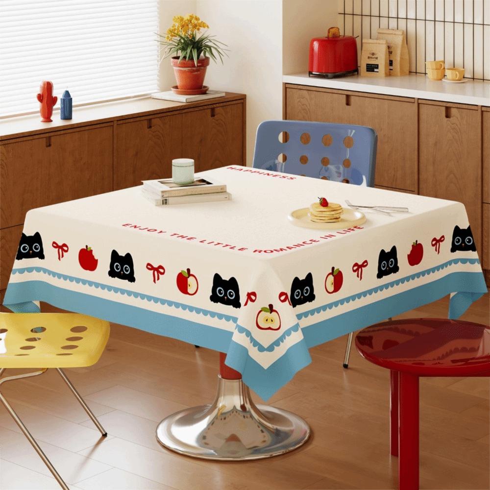 

Washable Waterproof Tablecloth Oil Resistant Square Table Tablecloth Party Decor Style 4