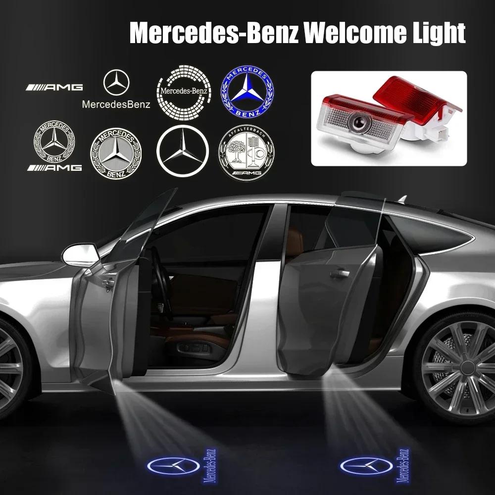 mewf5 2/4PCS automotive LED welcome light laser projector Mercedes-Benz A/B/C/GL/GLC/E E200l E300L E450L W212 2009-2016 attachment