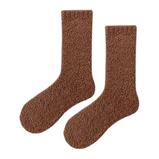 Mid Calf Warm Winter Socks Coral Fleece Crew for Women, Thickened Non-slip Socks, Fuzzy Anti Slip Home House Soft Plush Thermal Mittens Cold