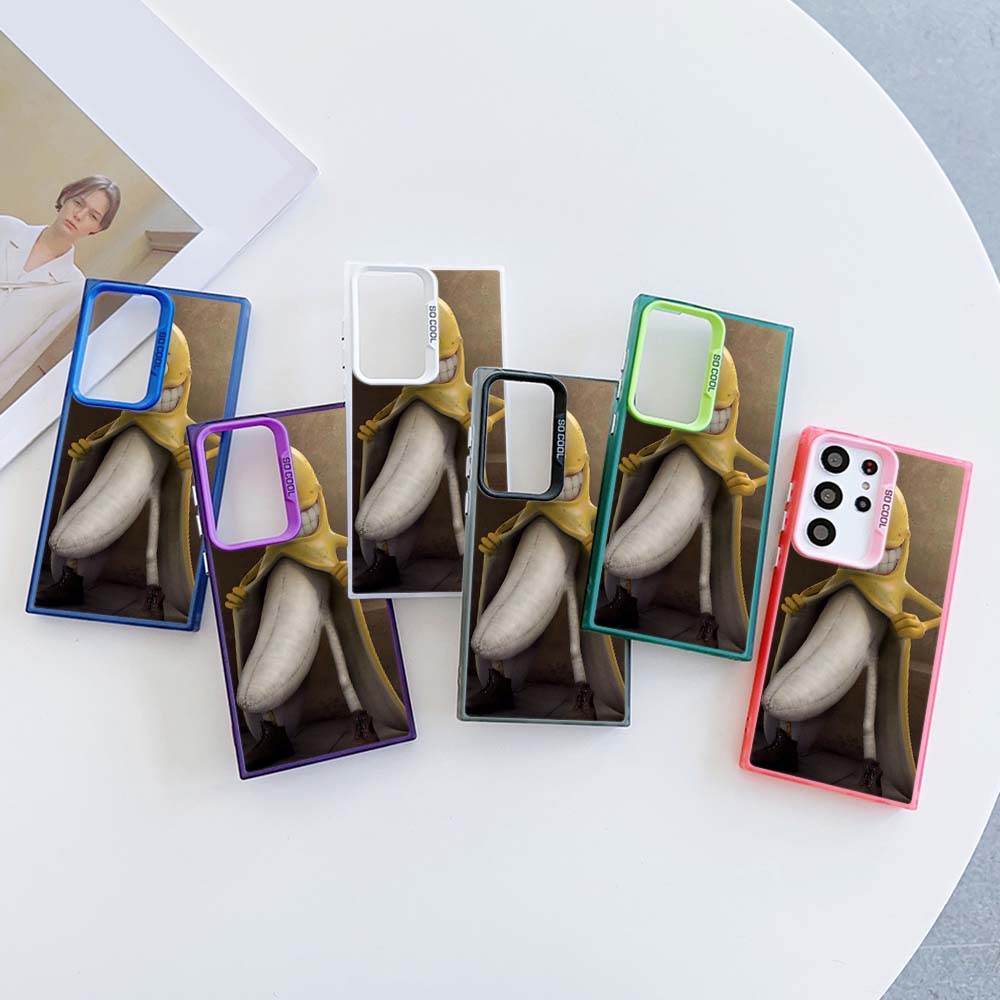

N38 Banana Design Art Мягкий чехол для телефона с каймой для Samsung S24 S22 S23 Ultra A54 A14 A34 A05 A24 A15 Xiaomi POCO X5 Pro Redmi Note 12S Жесткая задняя крышка