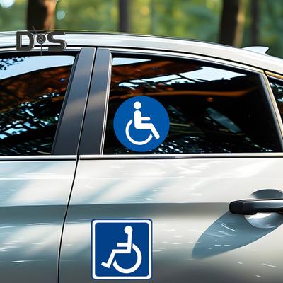 5 Adet Engelli Erişim Etiketi Dayanıklı Vinil UV Dayanıklı Su Geçirmez Kolay Görünürlük Tekerlekli Sandalye Sembolü Çıkartmaları