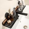 Walnut No-Drill Suction Cup Bathroom Shelf & Sink Organizer