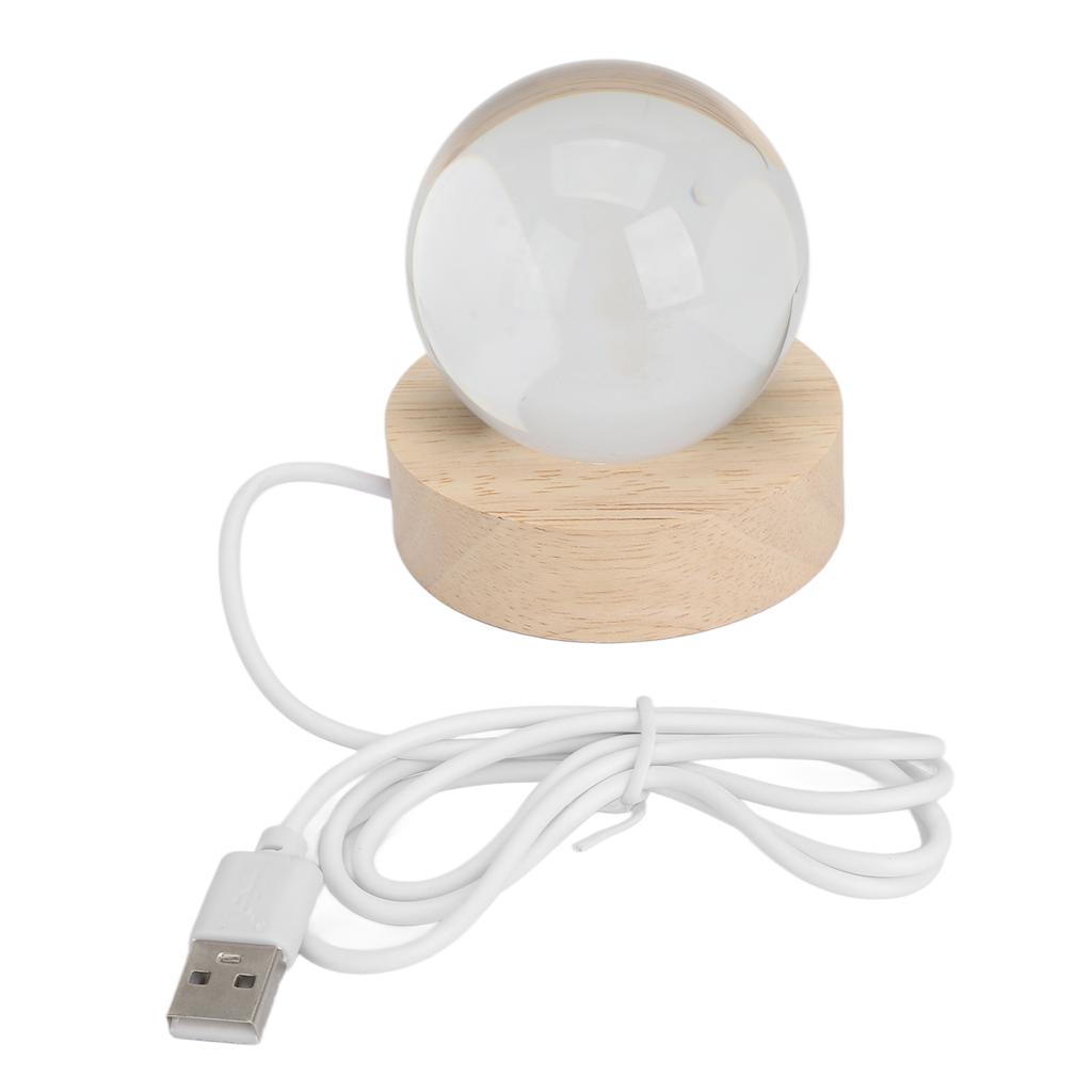 Crystal Ball Light Projection Galaxy Wooden Base Home Decor 5V LED Crystal Ball Lamp