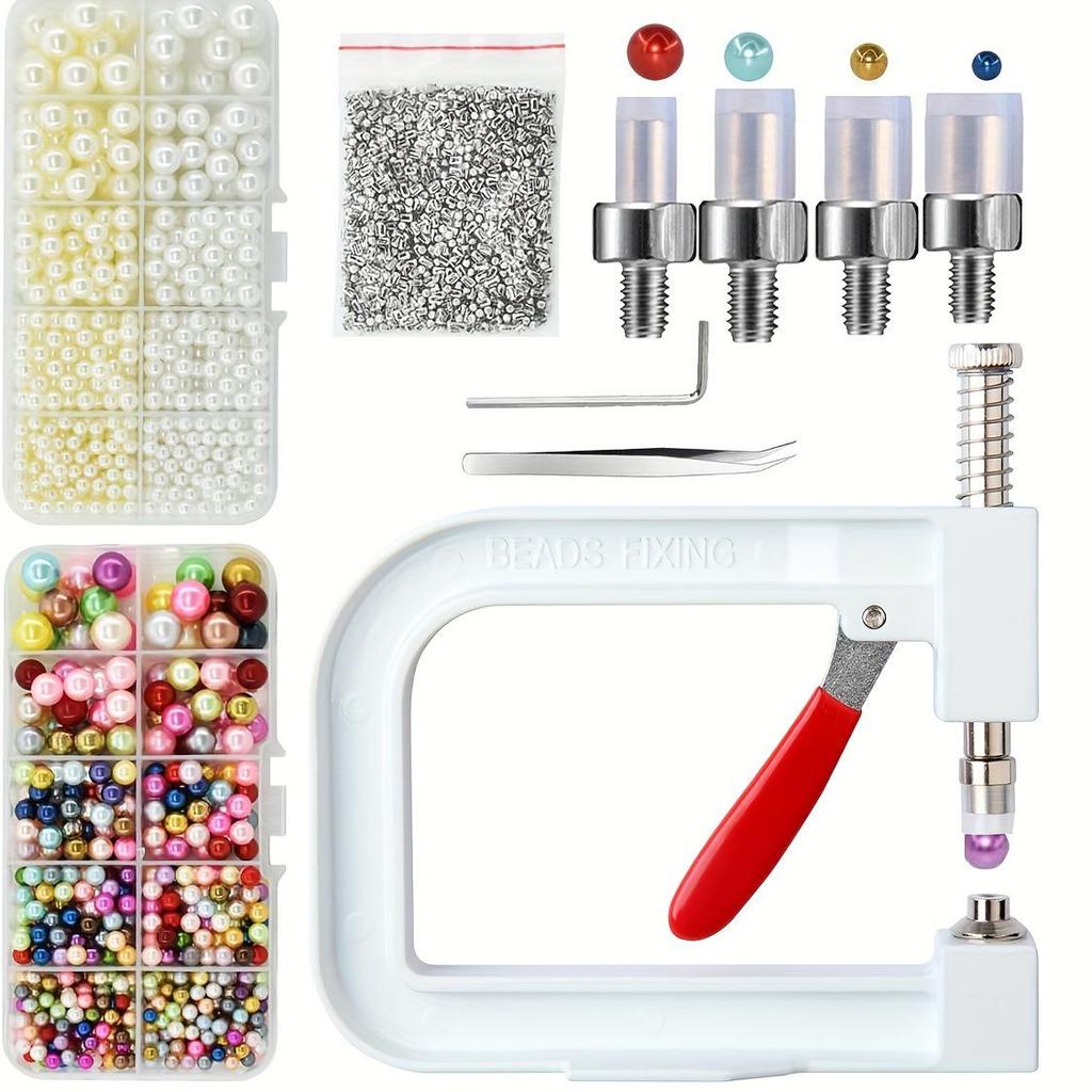 Hand-Press Beading Machine for Imitation Pearl Setting and Four-Claw Nail Spotting
