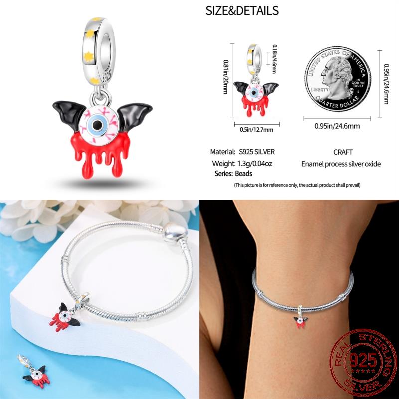 Copper Glow Halloween Series Charms Fit Original Pan Bracelet Diy Beads For Women Birthday Fine Jewelry Gift