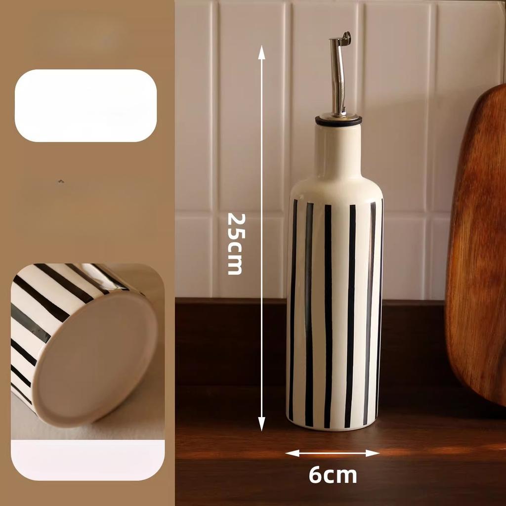 Ceramic Oil Dispenser Oil Automatic Open Close Bottle with No-Drip Spout for Cooking Oil Vinegar Storage Idear Gift