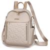 [RREMN] Women's 3-Way Backpack, Lightweight, Stylish, Large Capacity, Small, Waterproof, Perfect for Commuting, Nylon (Milk Tea)