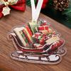 Acrylic Santa Claus Elk Sleigh Pendant Ornaments Xmas Tree Hanging Decor for Home Christmas Party New Year Decoration