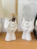 Original Nordic Abstract Face Artistic Makeup Brush Organizer Dresser Top Eye Shadow Eyebrow Pencil Brush Pen Holder Shelf