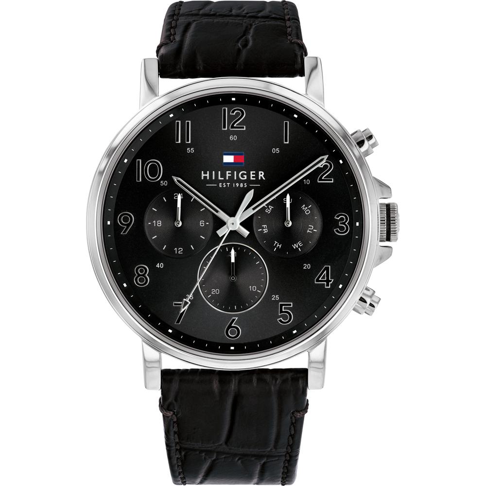 Tommy Hilfiger Historical Collection Black Dial Black Leather Men s Quartz Watch 1710381 чёрный