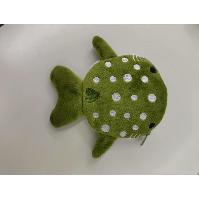 Portofel Multicolor Drăguț de Pluș în Formă de Pește pentru Monede Femei Rechin Bani Card Chei Căști Portmoneu pentru Lucruri Mici Pungă cu Fermoar Cadou pentru Copii