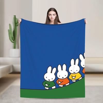 Superweiche M-Miffy Niedliche Kaninchen Wohndecke Premium Fleece Flanell Leichte Bettdecke Super Gemütliche Decken Ganzjahresnutzung