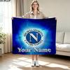 1 Stück SSC Neapel Individuelles Namensmuster Gemustert Flanelldecke Geeignet für Alle Jahreszeiten für Heimdekoration Wärme und Komfort Geschenke Feiertagsgeschenk