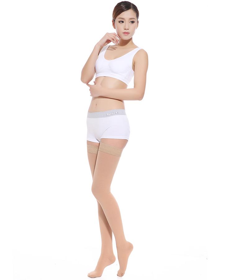 Level 2 Medical Compression Open-Toe Long Leg Sleeves - High Elastic, Slimming, Blood Circulation Support Socks.