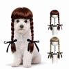 Adjustable Fit Pet Wig Braids with Bangs Reusable Cats Dogs Cosplay Pigtails Dressing Up Comfortable To Wear