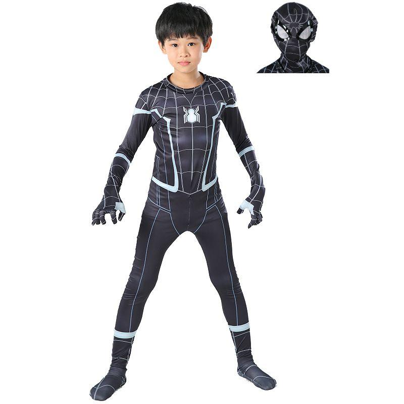 

Stunning Black Spider-man Homecoming Cosplay Costume With Breathable Material For Kids And Adults