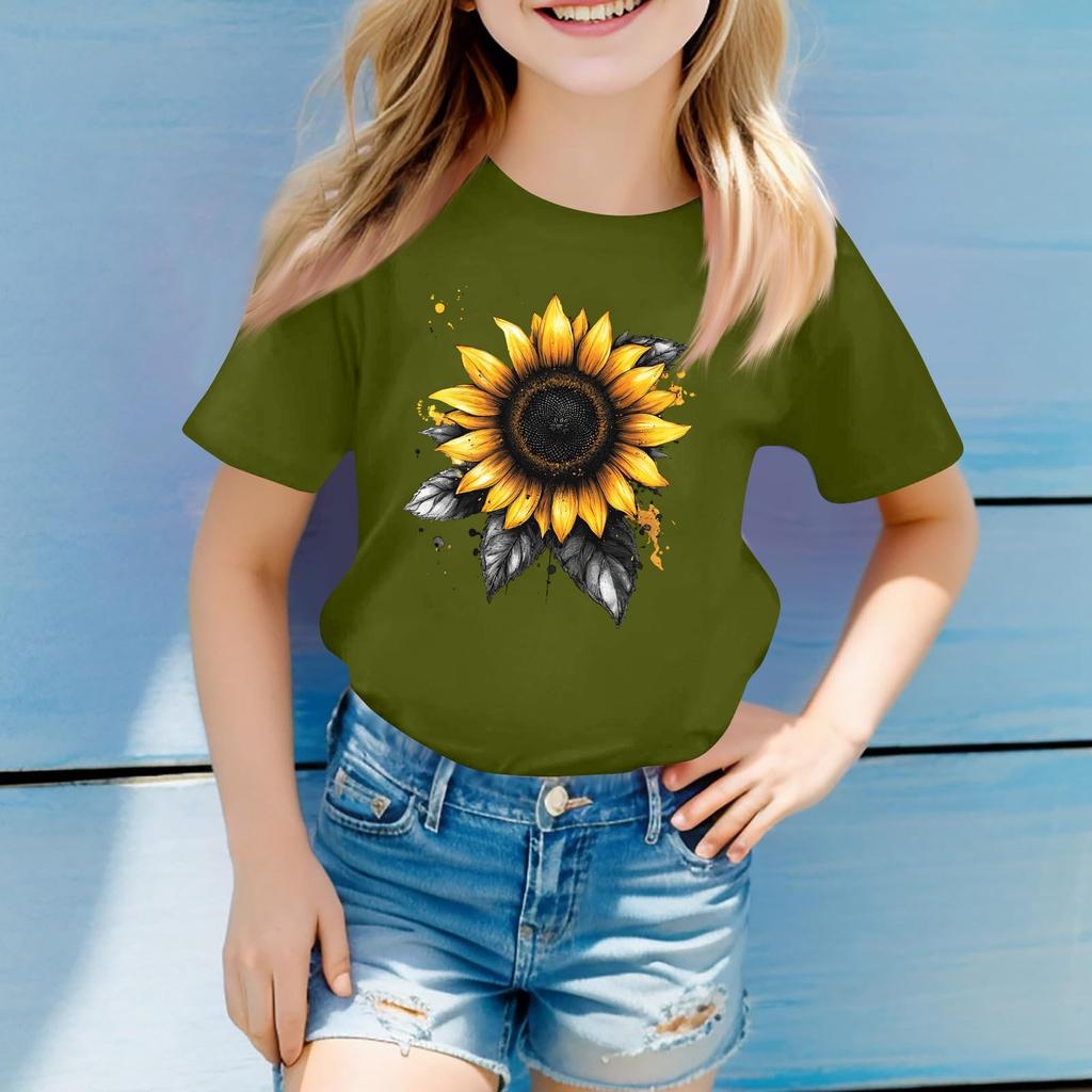 Dívčí chlapecká trička pro batolata Dětské top chlapecké a dívčí tričko s krátkým rukávem