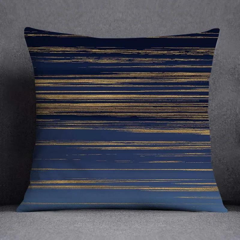 45x45CM Cushion Cover Geometric Pattern Polyester Blue Grey Pillowcase Upholstery Sofa Cushion Throw Pillow Home Decor Pillowcas