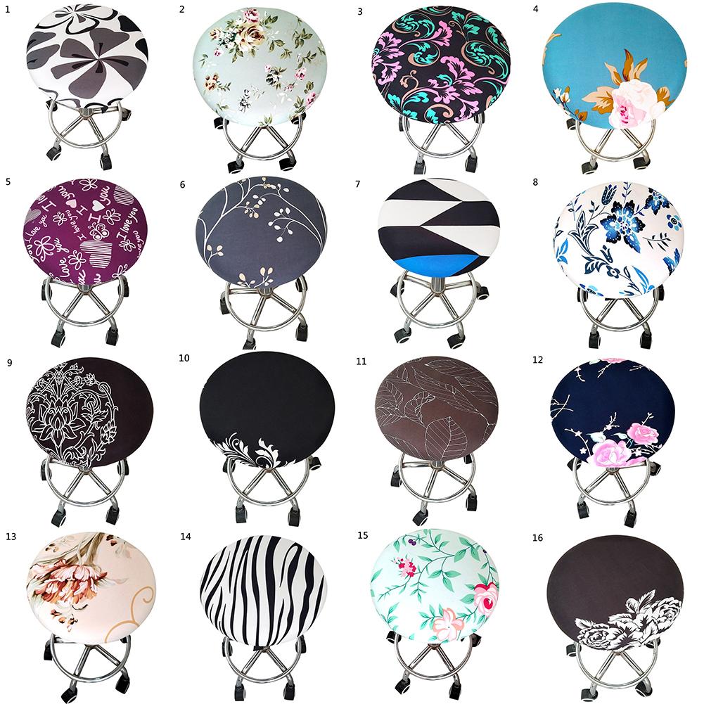 New Printed Round Chair Cover Bar Stool Cover Fashion Elastic Seat Cover Elastic Chair Slipcover Cover Home Textile