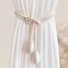 2pcs/pair Adjustable Cotton Cord Curtain Tie Hand Woven Rope Curtain Buckle Strap Fasteners Home Decoration Accessories