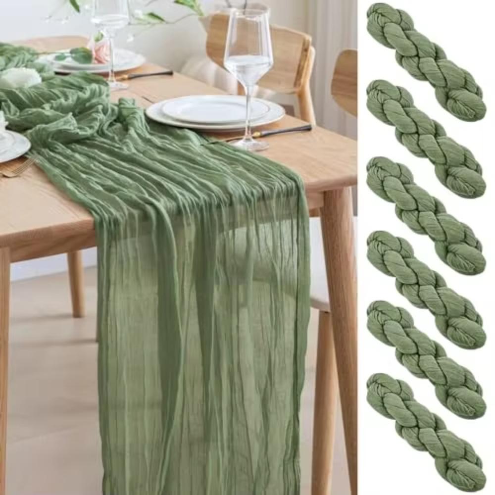 90x300cm Braune Käsetuch Tischläufer Boho Durchsichtige Tischdecke für Hochzeit Dusche Geburtstag Brautparty Heim Esstisch Dekoration