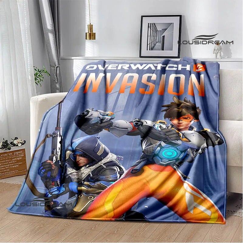 Game Overwatch Printed Blanket Flange Warm Blanket Picnic Blanket Soft and Comfortable Blanket Cubre Cama Birthday Gift