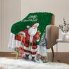 Decorative Large Throw Blanket Green Santa Claus Blanket Xmas Holiday Blanket for Couch Sofa Bed Soft Cozy Lightweight Fuzzy