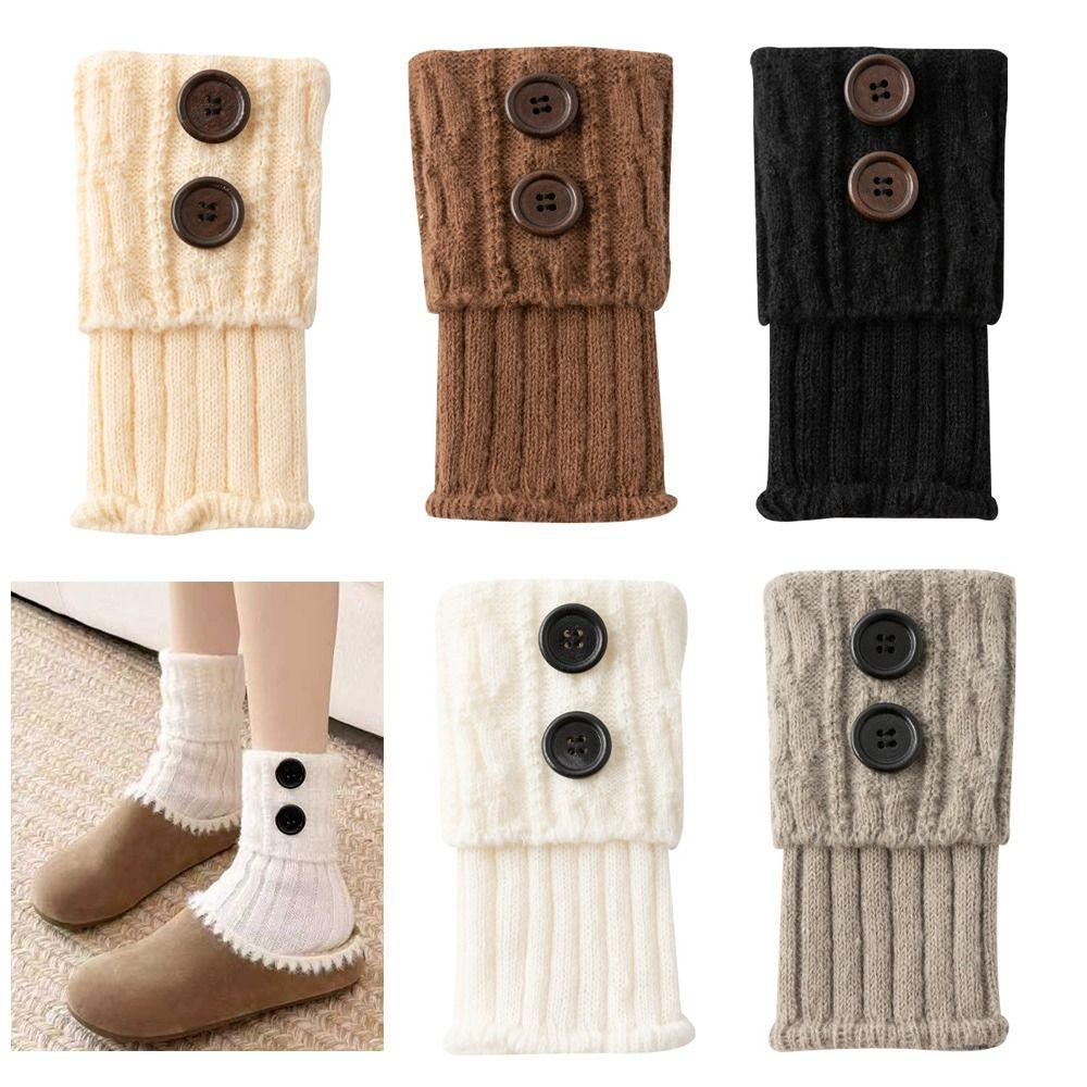 Button Detail Boot Toppers Crochet Knitted Boot Socks  Leg Warmers for Leggings/Jeans