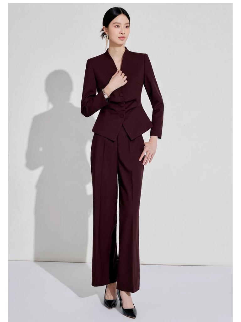 Aishangchen Women's Red Classic High-End Suit Set for Autumn/Winter Commute and Workwear