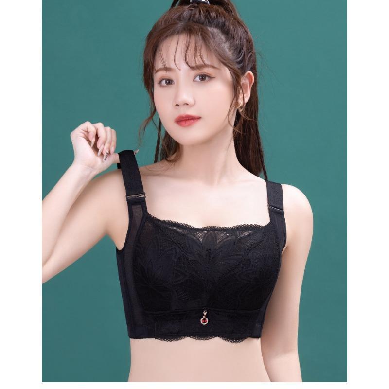 Women Thin Lace Backless No Wire Push Up Bra For Large Bust