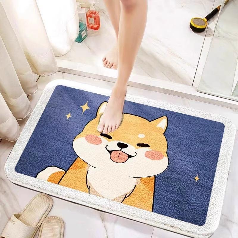 Cartoon einfache Heimfußmatte Imitatkashmir Wasseraufnahme rutschfest Badezimmereingang Badezimmertürmatte Fußmatte