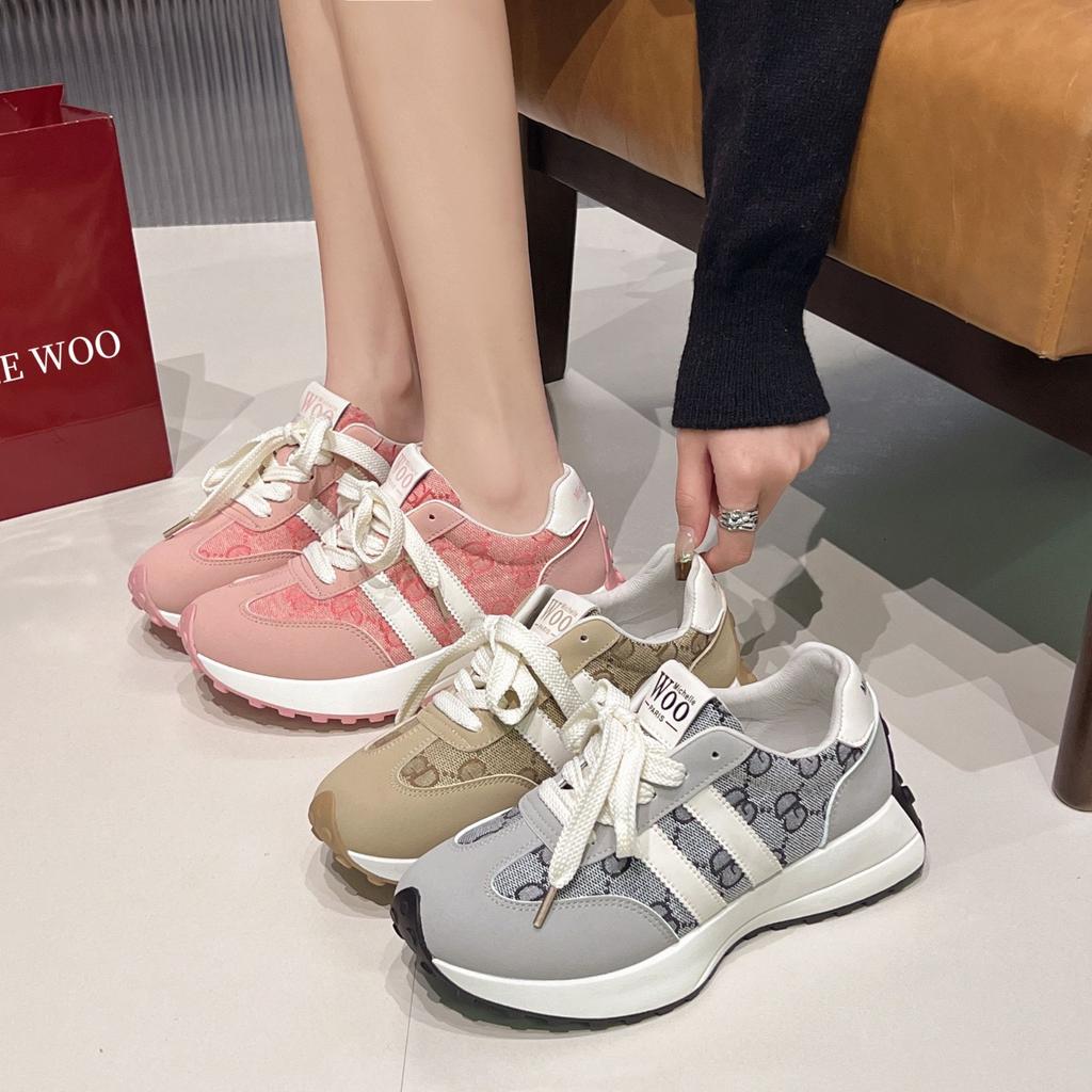 Pink Platform Dad Shoes Women's 2025 New Versatile Running Moral Training Shoes Popular Small Waist Sports Forrest Gump Shoes