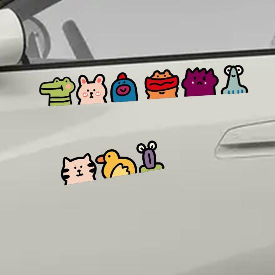 1 Foglio Adesivi Animali Carini per Auto Decalcomanie Cartoon Copri Graffi per Auto e Moto Decorazione Divertente in Vinile per Veicolo