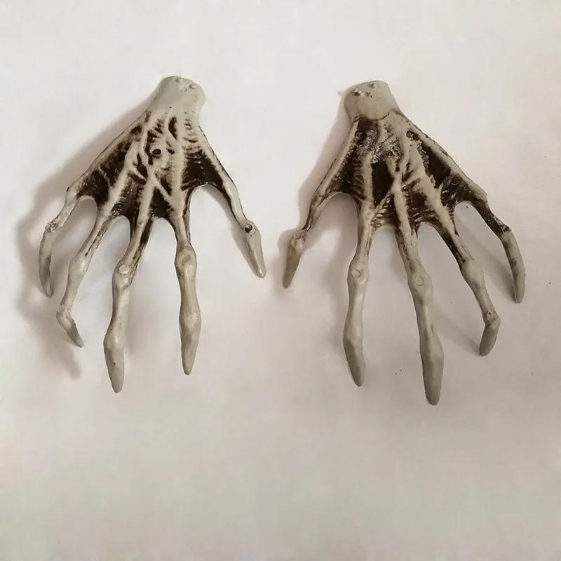 Halloween Skeleton Hands Fake Scary Realistic Human Hand Bone Halloween Life Size Zombie Party Scary Props Decorations