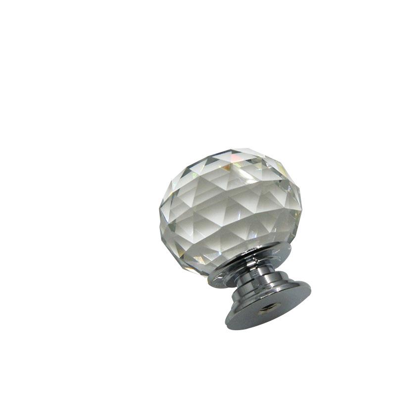 Křišťálová skleněná knoflíková úchytka - 30mm Čirá diamantový design rukojeť