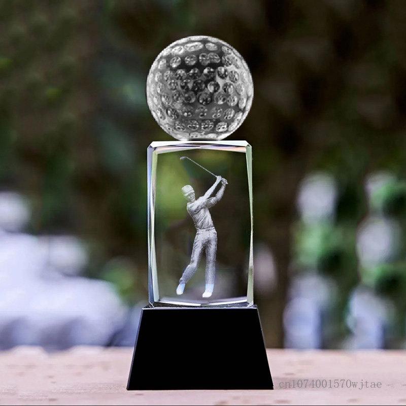 Customized Crystal Sculpture Trophy, Sports, Volleyball, Tennis, Badminton, Golf Games, Competition Awards, Home Decor