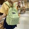 Pattern Simple Checkered Letter Decoration Student Leisure Backpack For School