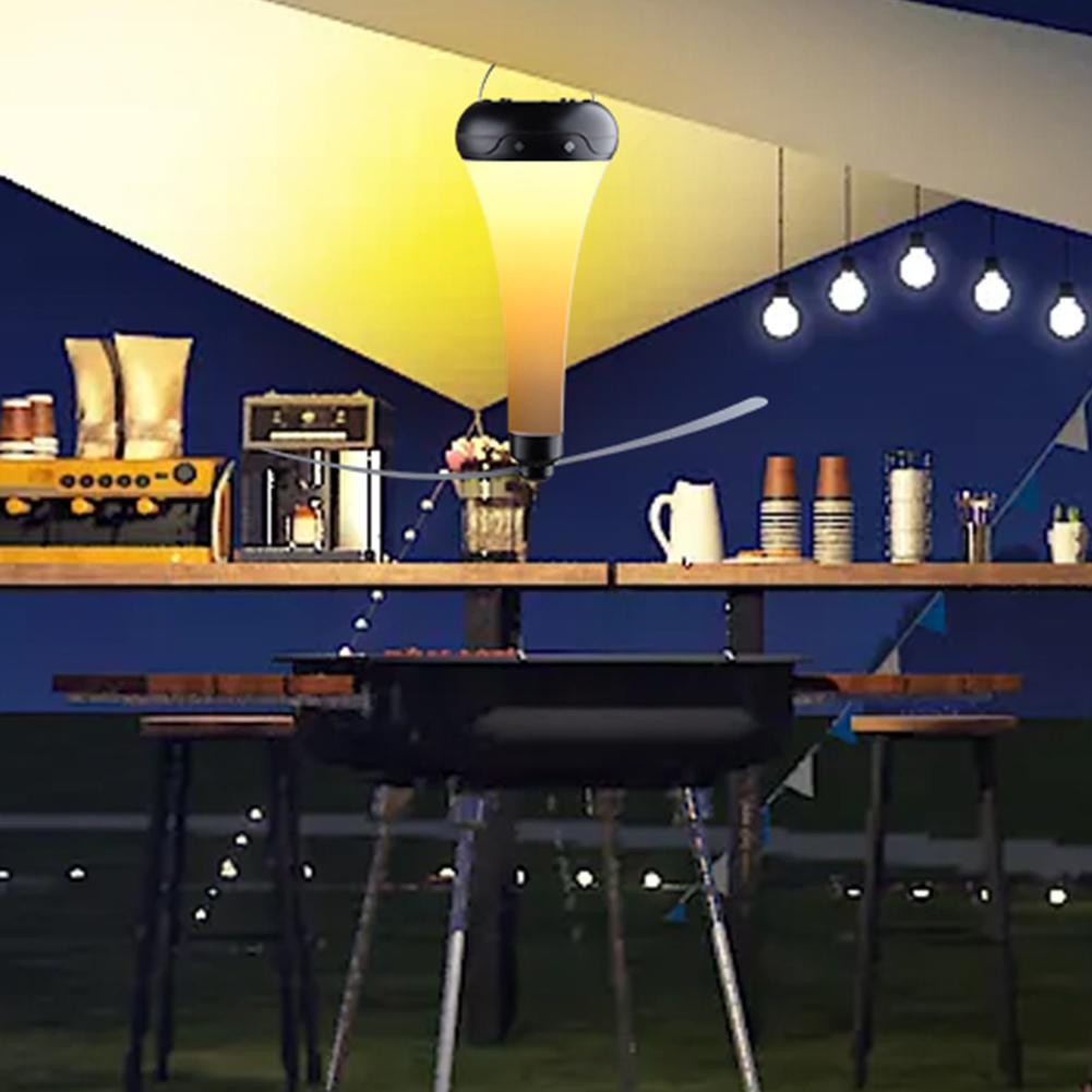 Fliegenabwehr Ventilator Licht LED Tischlampe Wiederaufladbar Hängender Fliegenvertreiber mit Weichen Flügeln Hält Fliegen Fern für Camping Picknick