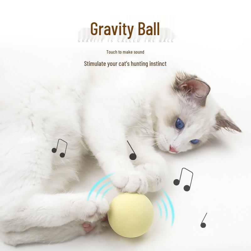 Gravity Jingle Ball Cat Toy with Animal Sounds and Catnip