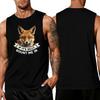 Men's Funny Animal Saying Tank Top - Loose Fit Breathable Summer Vest for Gym and Street
