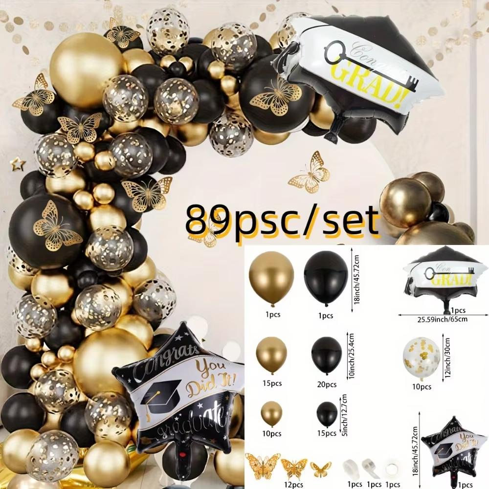 

89PCS Graduation and Birthday Balloon Garland Arch Kit for Party Decoration, Anniversary, Indoor/Outdoor Decoration Other