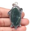 Pendant Moss Agate Gemstone Valentine'Day Gift Silver Jewelry 2.25"