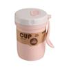 300ML Coffee Cups with Lids Portable Cute Leakproof Reusable Tea Juice Soap Mugs Food Thermal Jar Wheat Straw Travel Drinkware