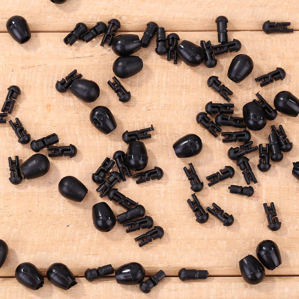 

10pcs Carp Fishing Quick Change Beads Method Feeder Line Holder (S Black) DE
