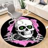 1pc Skull, Ripper Carpet, Round Non Slip Durable Large Size Office Carpet, Suitable for Office