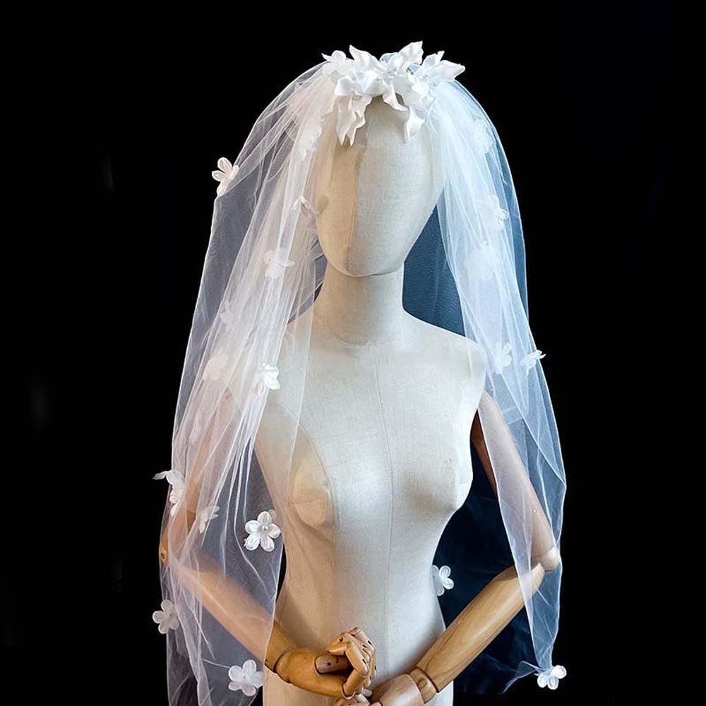 Embroidery Bride's Wedding Headgear Romantic Bridal Headdress Elegant Wedding Veil Gifts